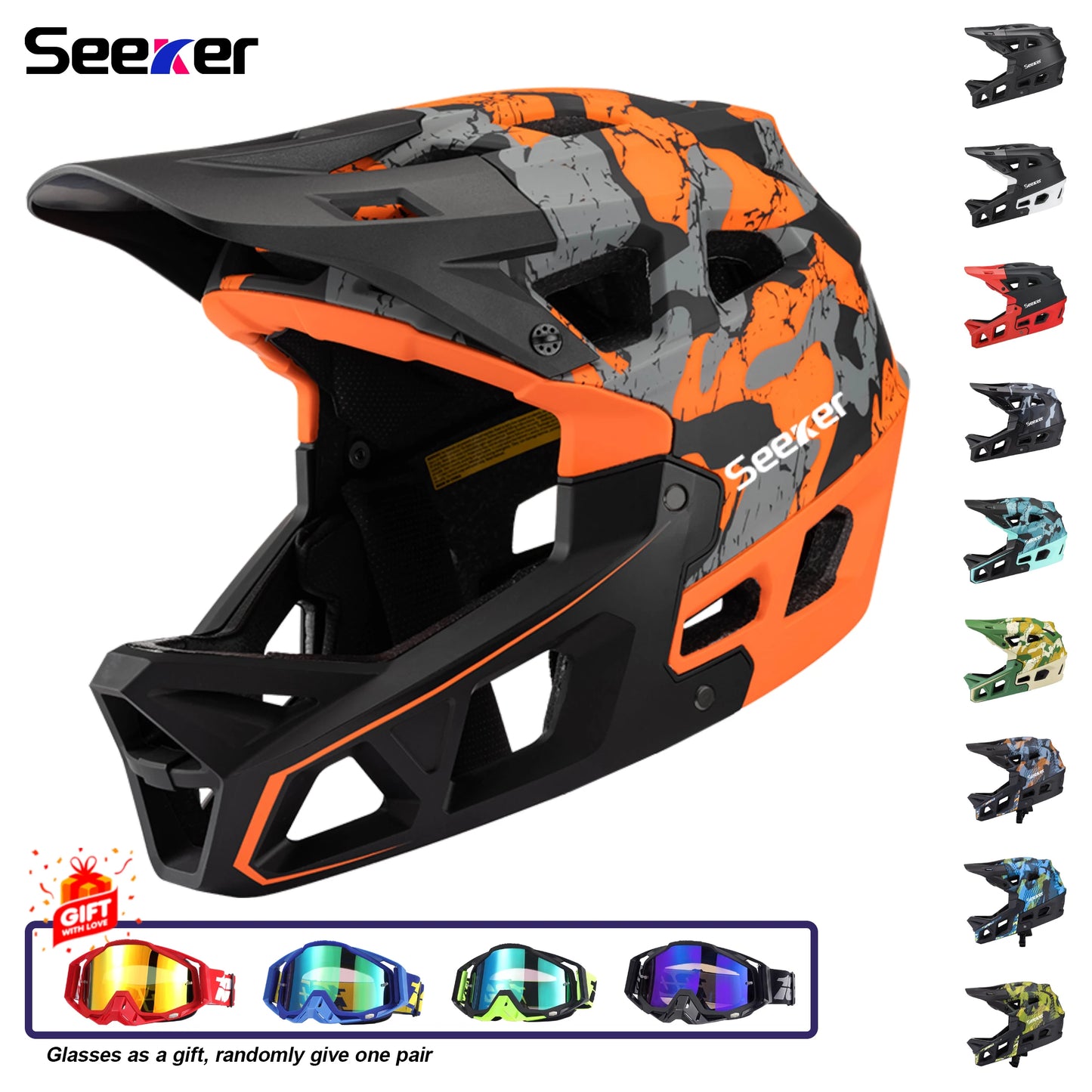 Seeker Mtb Mountain Bike Helmet Lightweight Breathable Speed Downhill Full Helmet Outdoor Adult Men And Women Cycling Helmets