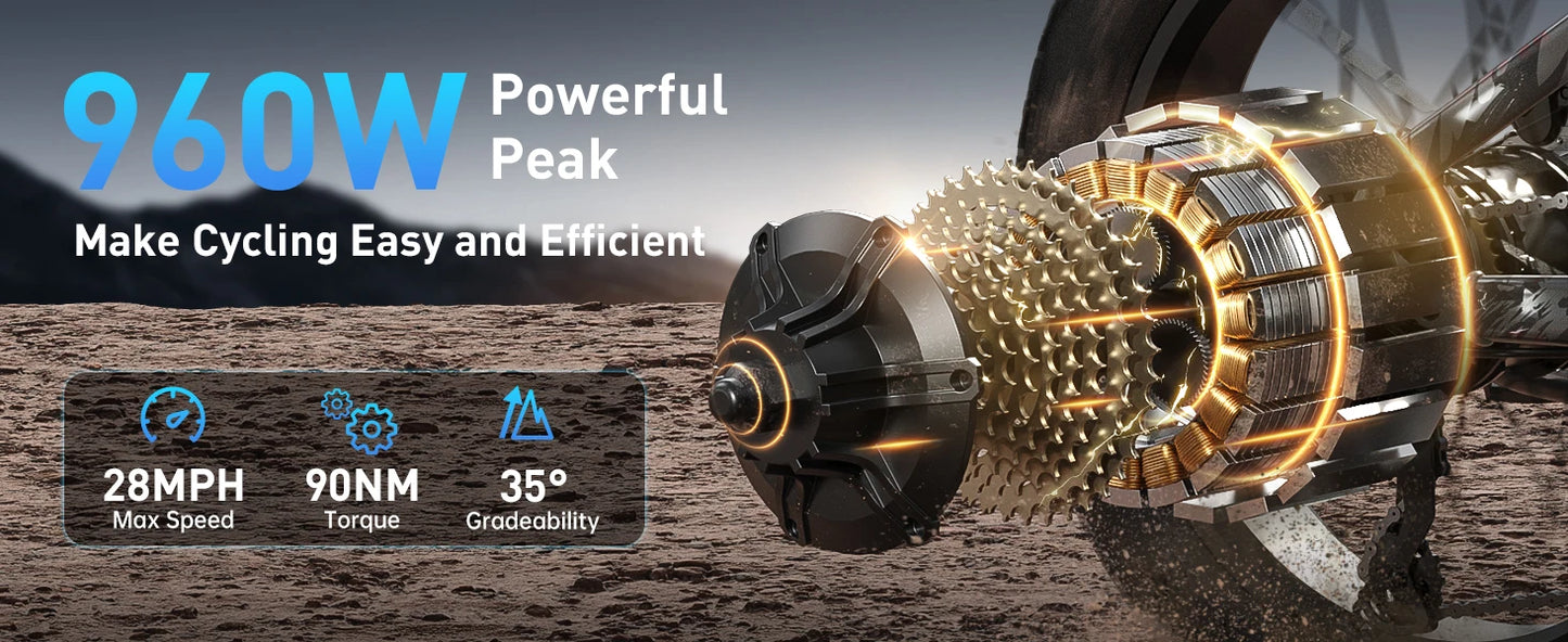 PUCKIPUPPY Corgi Electric Bike Mountain Ebike 20'' Fat Tire 960W 48V 20Ah Full Suspension Electric Bicycle with 2-Year Warranty