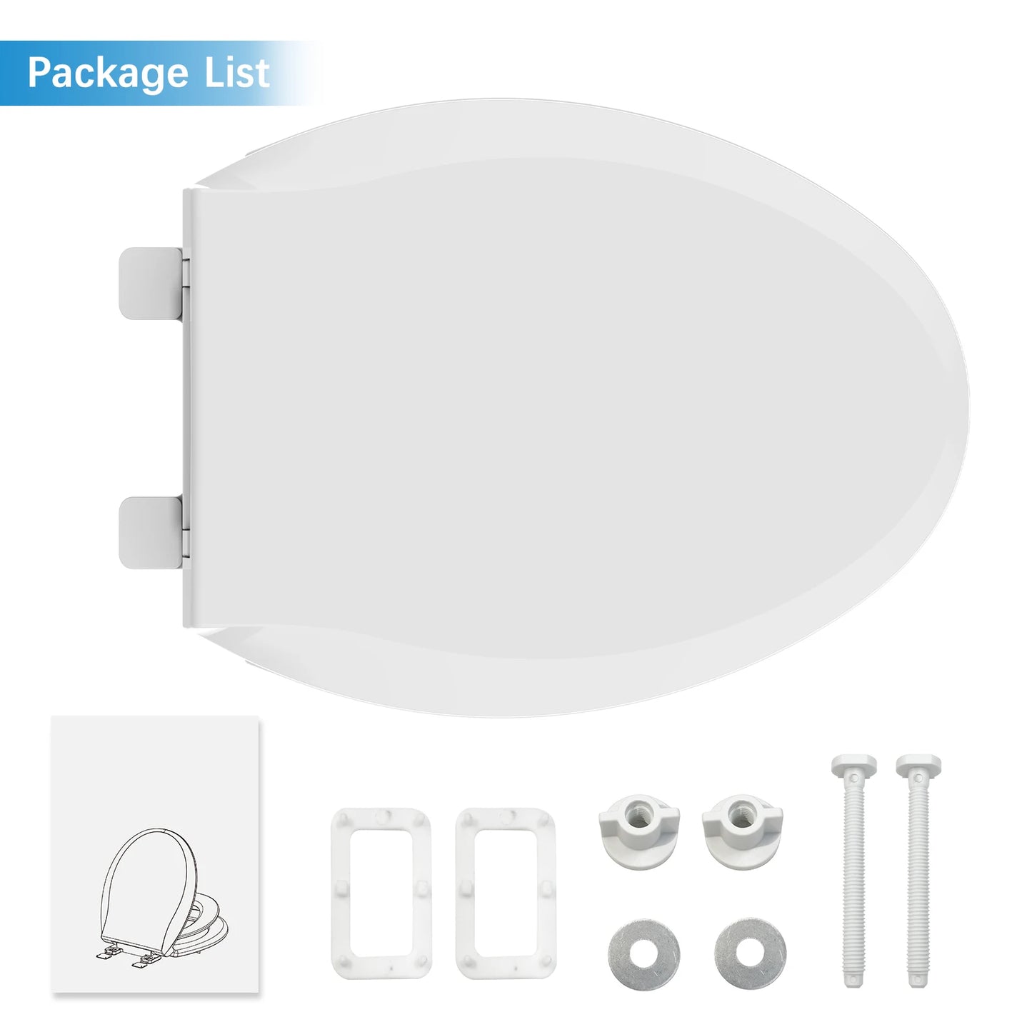 Elongated Toilet Seat with Built in Potty Training Seat Magnetic Kids Seat and Cover, Slow Close Fits Both Adult and Child