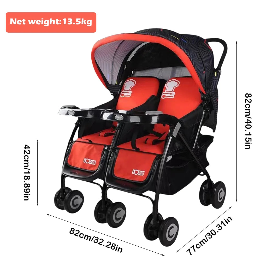 Twins baby stroller,Lightweight ,travel friendly ,ultra comfort and folding，gift for mom