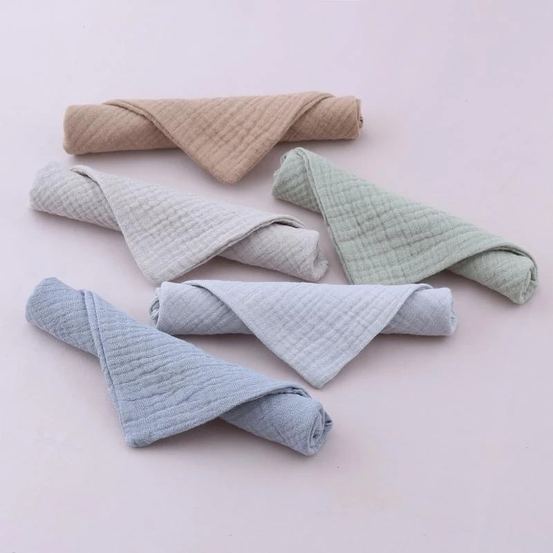 5pc Solid Color Baby Bib Newborn Stuff Baby Feeding Bibs Cotton Baby Accessories