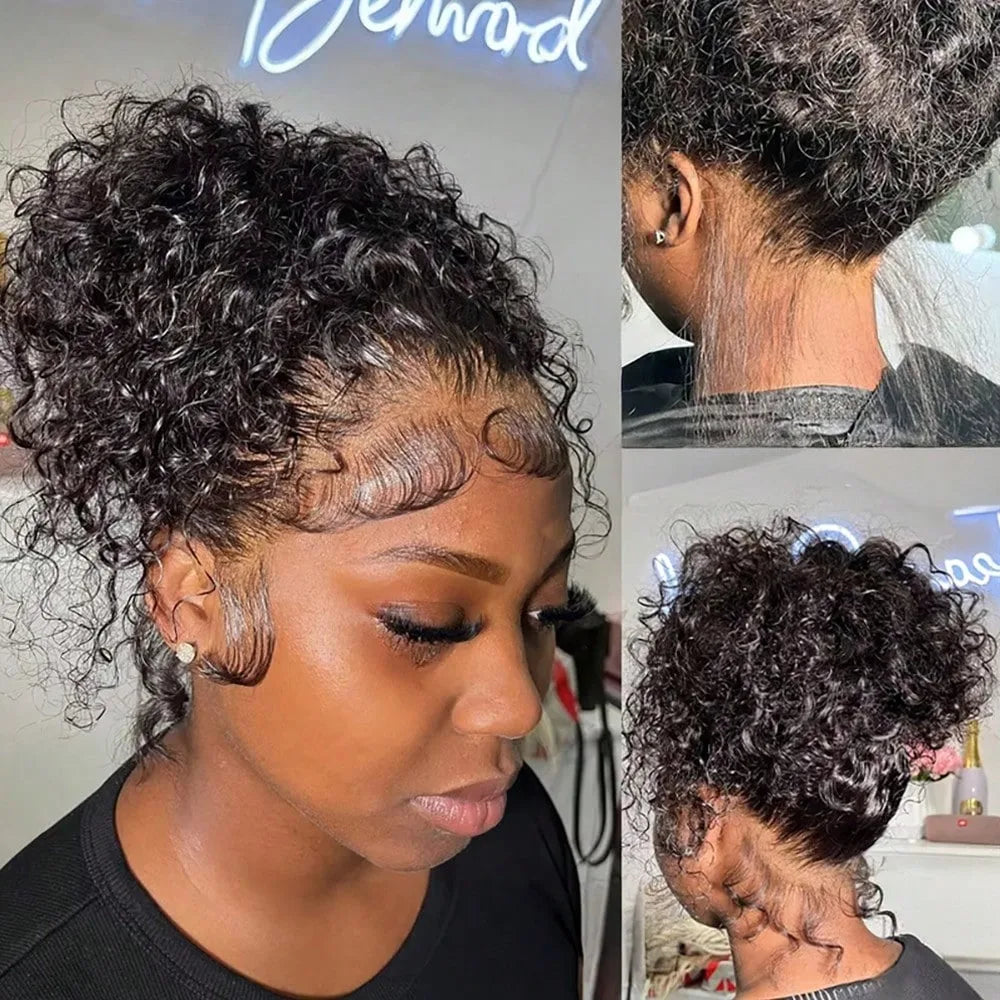 360 HD Full Lace Curly Wigs Human Hair Preplucked 13x6 13x4 Lace Frontal Wig Deep Wave Glueless Human Hair Ready To Wear 30Inch