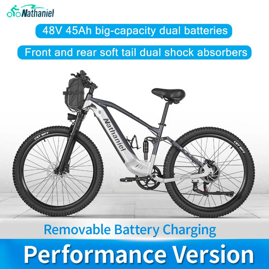 Nathaniel SYR03 E-bike 27.5-inch 48V 1000W Motor soft tail shock absorption 45AhTwo large capacity detachable lithium batteries