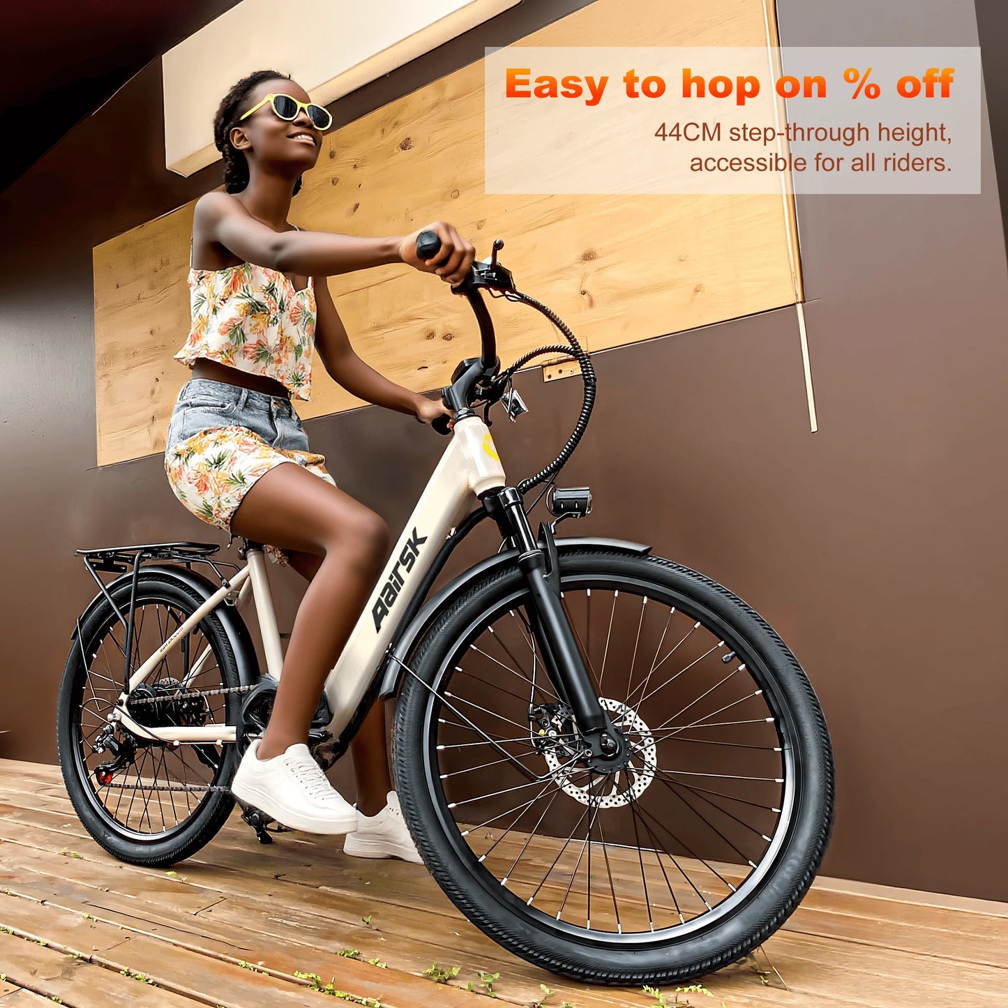 Electric Bike Adults Peak 750W 23MPH Commuting Electric Mountain Bike 36V Lithium Battery,7-Speed,24" Tire Front Fork Suspension