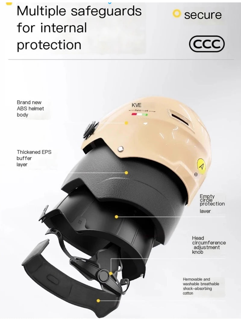 2025 E-Bike helmet summer helmet for motorcycle men women with sunglasses