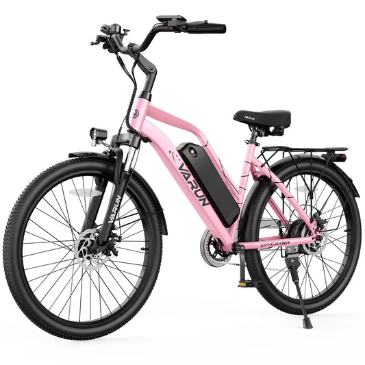 VARUN CITY CRUISER Electric Bicycle 500W Motor Adult E-Bike 48V 7.8AH Battery Women Electric Bike 26 lnch Tire Mountain E-Bike