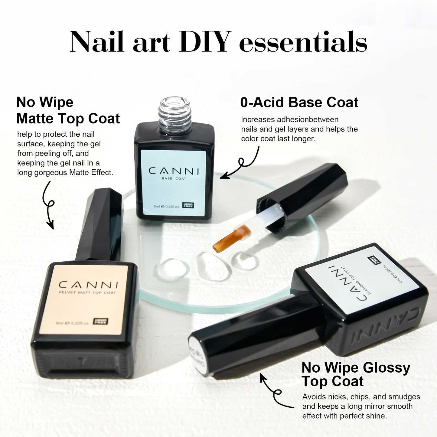 30pcs/set CANNI TPO FREE HEMA FREE Gel Polish VIPKit WholeSet New Learner Nail Maincure Gel Varnish Branded Suitcase