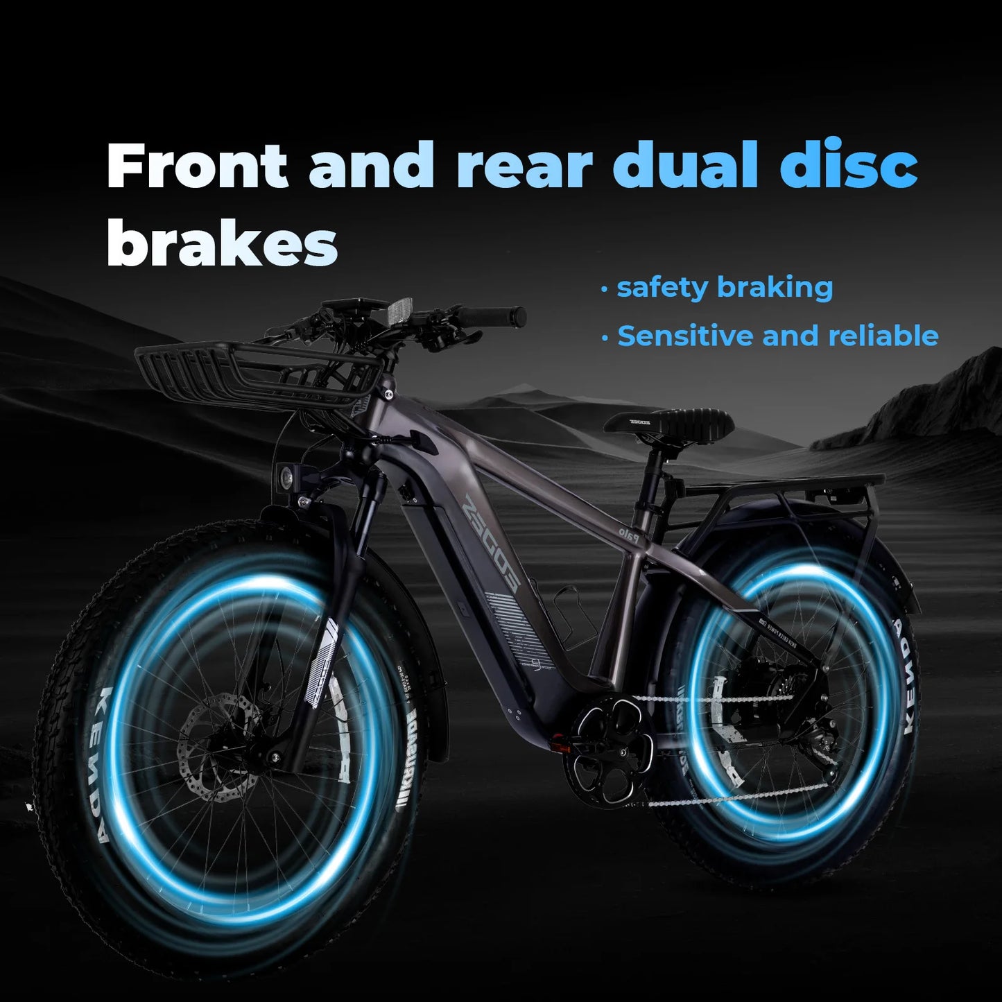 Adult electric bicycle 750W52Vdetachable battery electric bicycle 26inch thick tire front shock absorber mountain electric bicyc