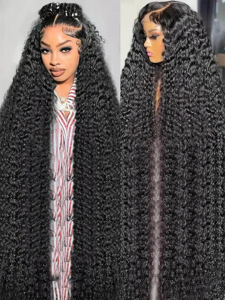 13X6 Deep Wave Curls Wigs Water Wave Black Wigs Human Hair And Wigs Transparent Hd Frontal Vietnamese Lace Front Multi Parting