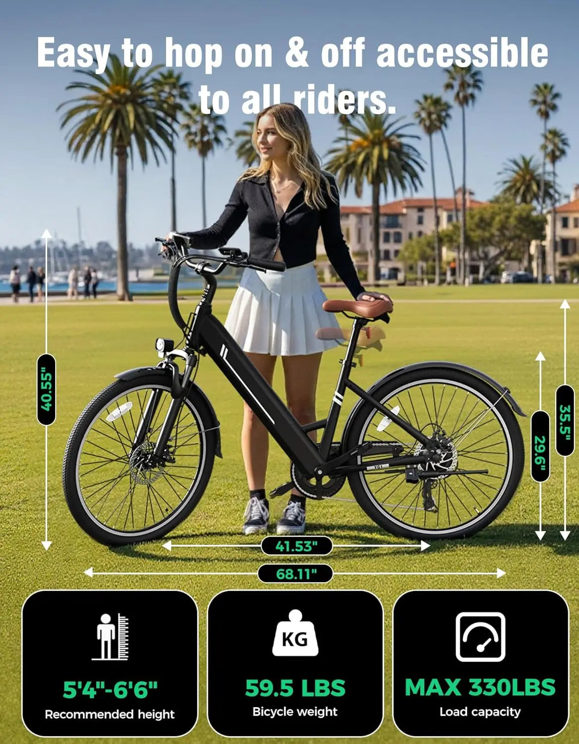 Electric Bikes for Adults,1000W Electric Bike, 26" Ebikes for Adults with 375Wh Removable Battery, 25MPH&40Miles, Customized