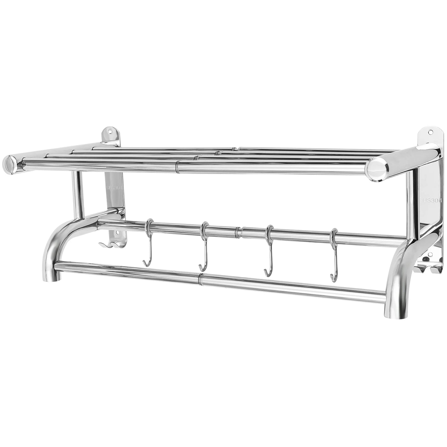 LOYALHEARTDY Towel Rack Bathroom Home Hotels Rail Holder Stainless Steel Wall Mounted Extendable Hanging Storage Shelf Rustproof