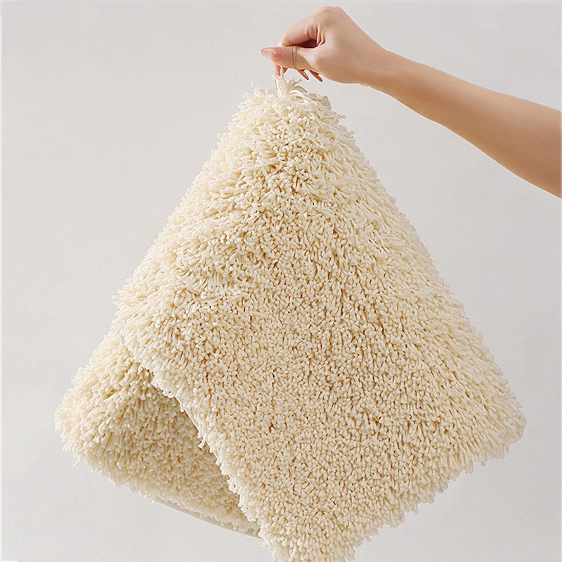 Non-slip Absorbent Bathroom Mat Long Hair Polyester Microfiber Quick Dry Nonslip Super Absorbent Bath Rug