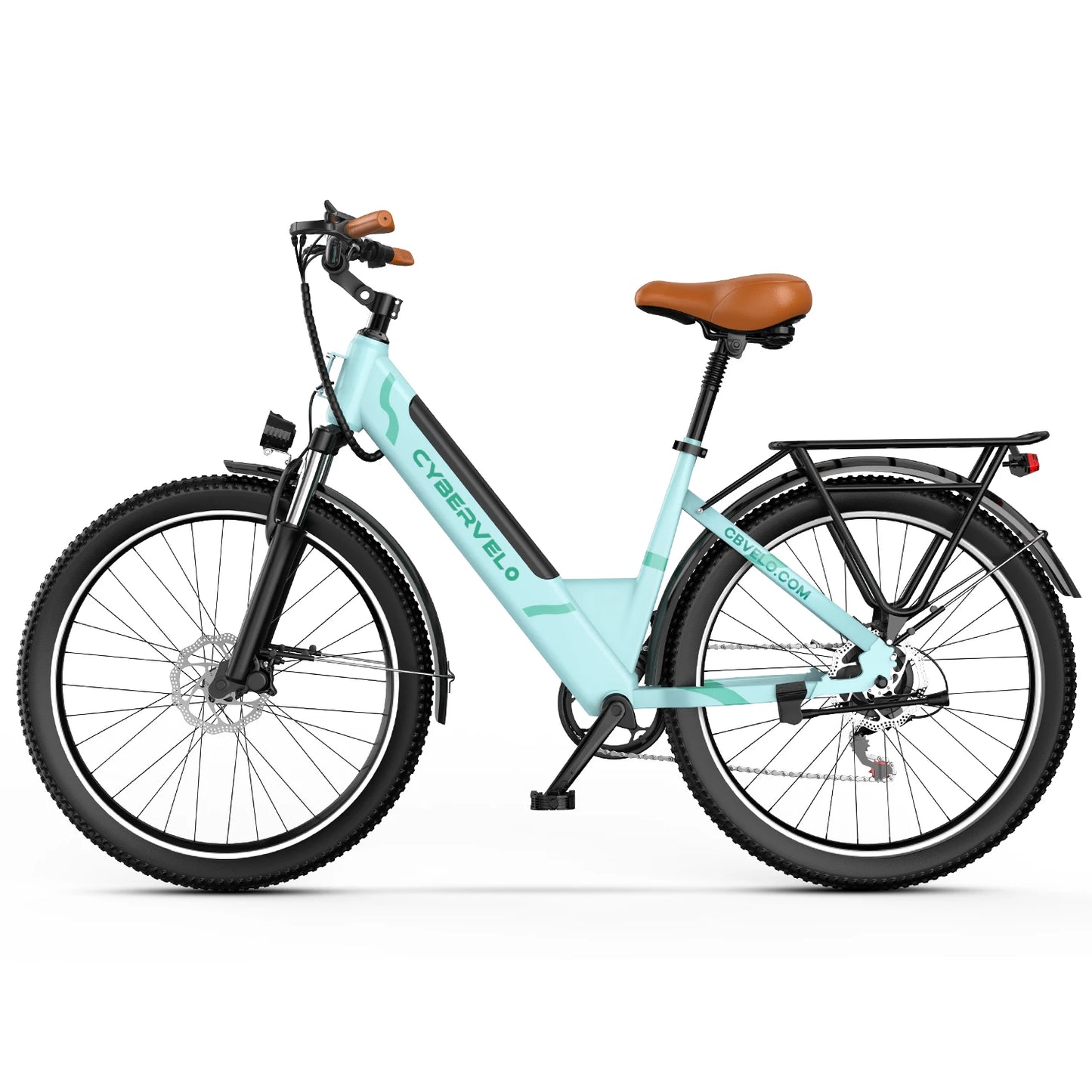 Cybervelo EK2 Peak 1000W 26 inch Electric Bicycle, Lithium Removable Battery Ebike with 7-Speed for Adults Womens All Terrain