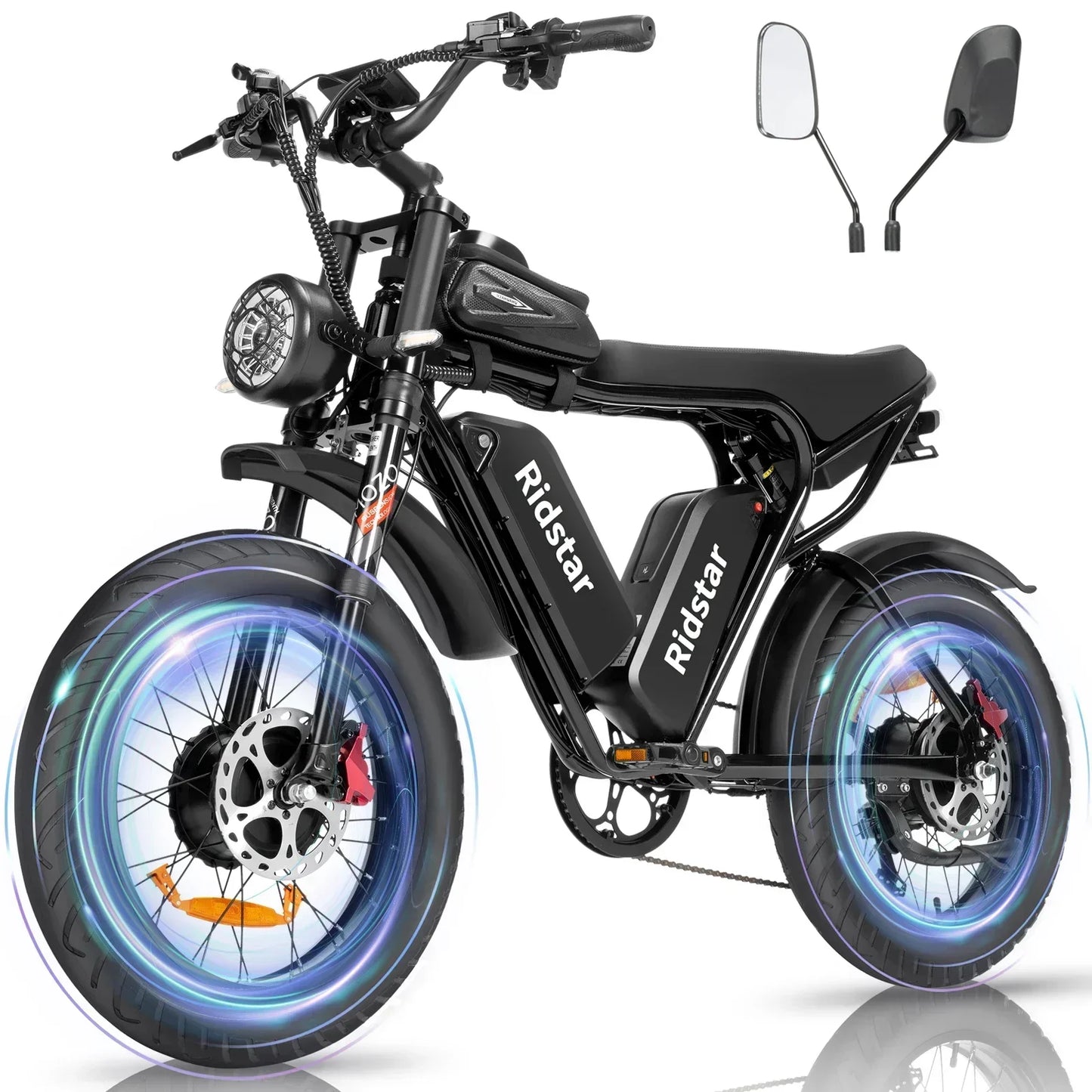 Q20 Pro Ebike, Dual Motor 2000W, Two Batteries 40AH, 60KM/H, Max Mileage 120KM PAS mode, 20*4.0 Fat E-Bicycle City Commuting
