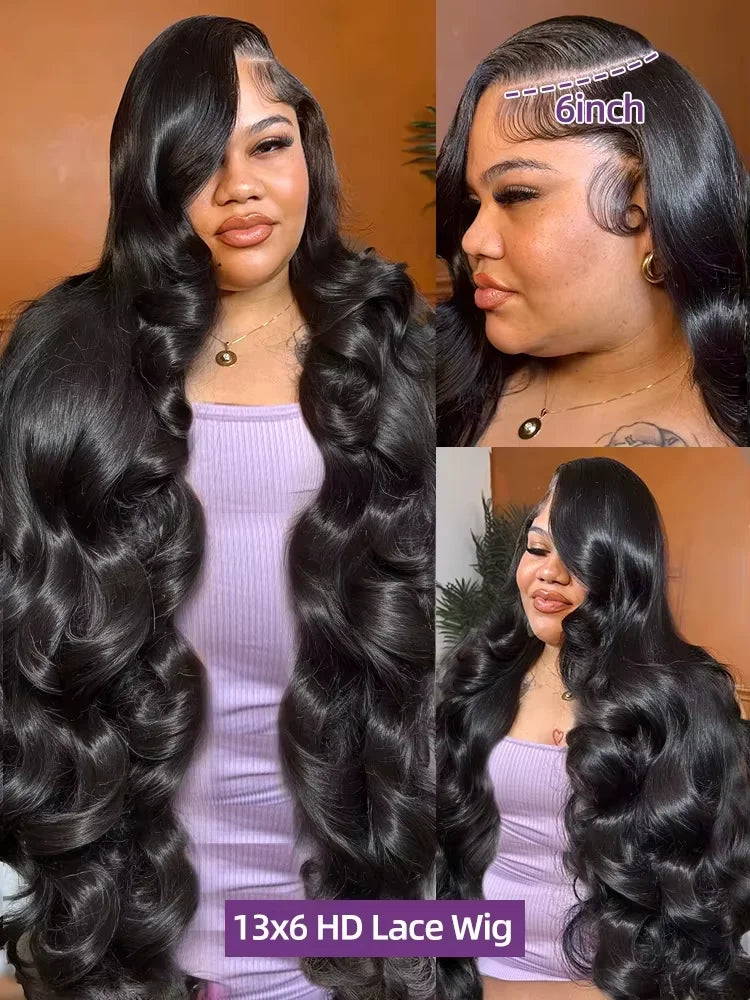 30 40 Inch Body Wave 13x6 HD Lace Frontal Wigs Human Hair Brazilian Preplucked Raw Lace Front Glueless 5x5 Closure Wig For Women