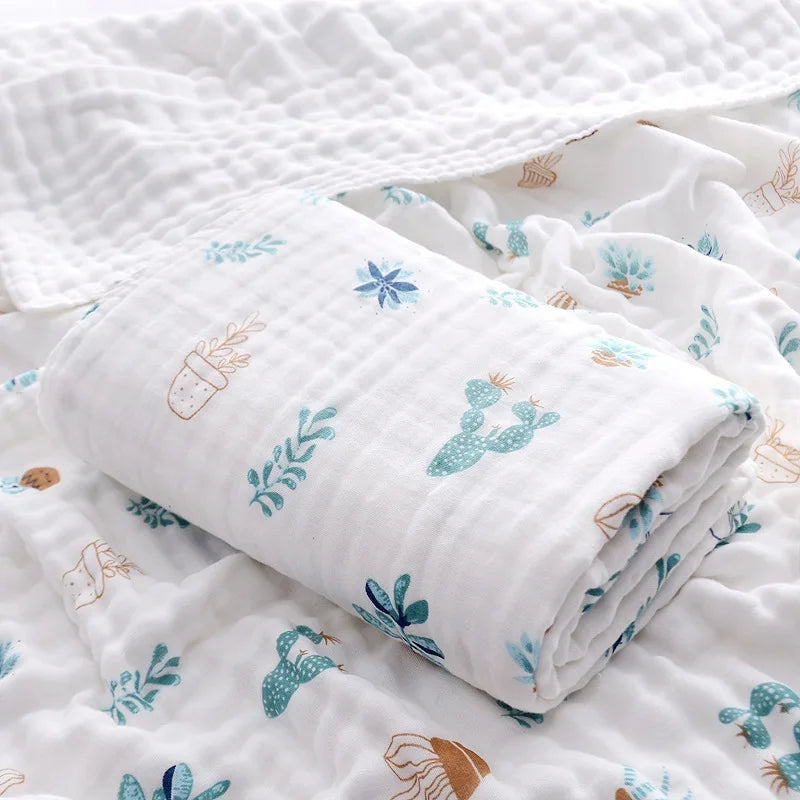Baby bath towel, cotton four layer gauze, high-density baby product, newborn children's blanket towel, wrapped in newborn duvet