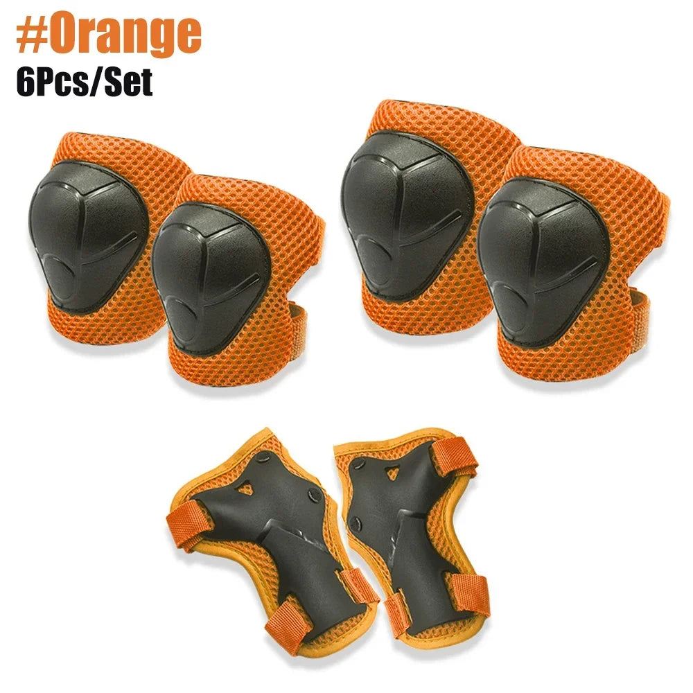 6PCS Kids Protective Gear Set - Knee & Elbow Pads + Wrist Guards for Toddlers 3-7 Years, Skating & Playground Safety