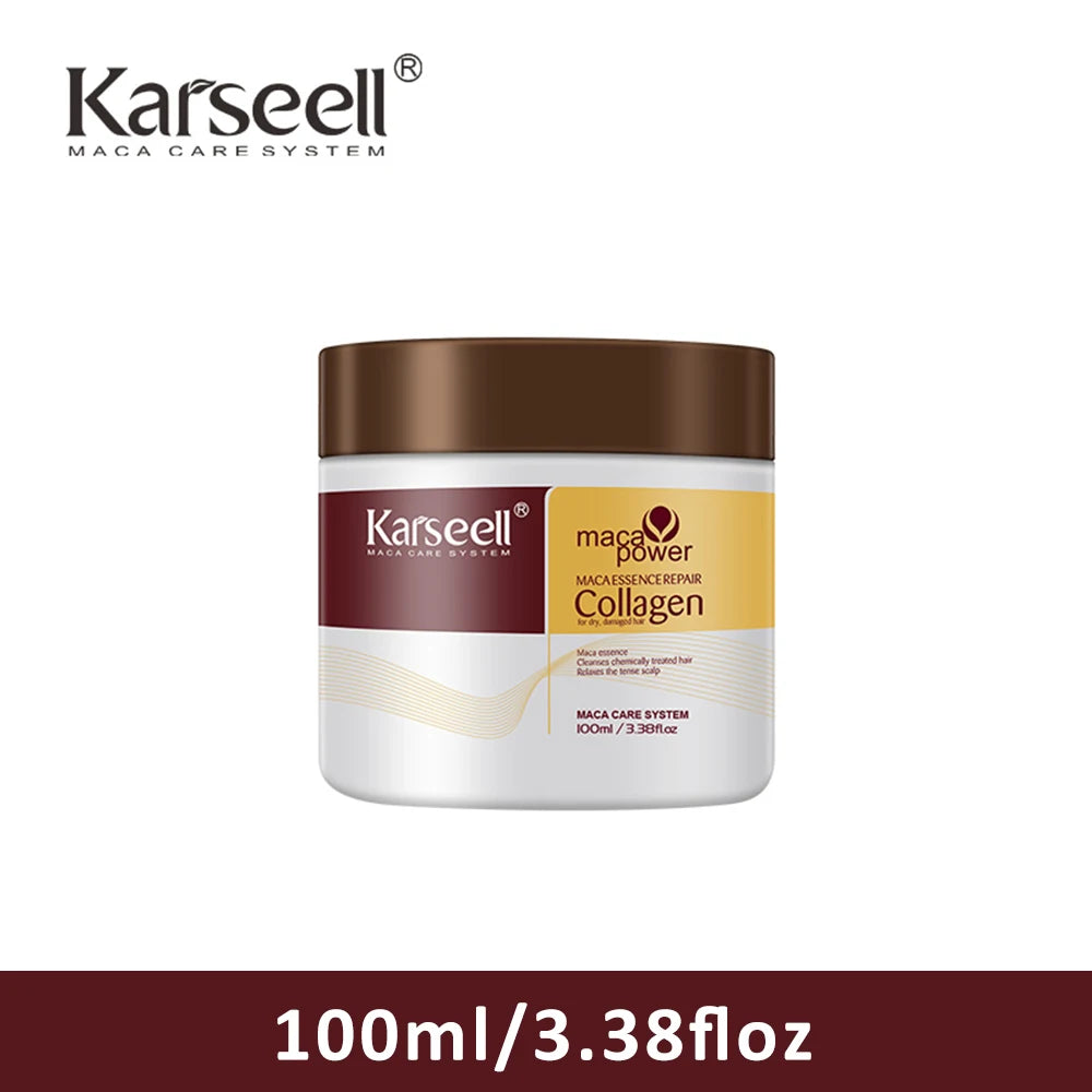 Karseell Collagen Hair Mask 500ml/100ml Deep Repair Essence Repair Collagen for Dry Damaged Hair All Hair Type