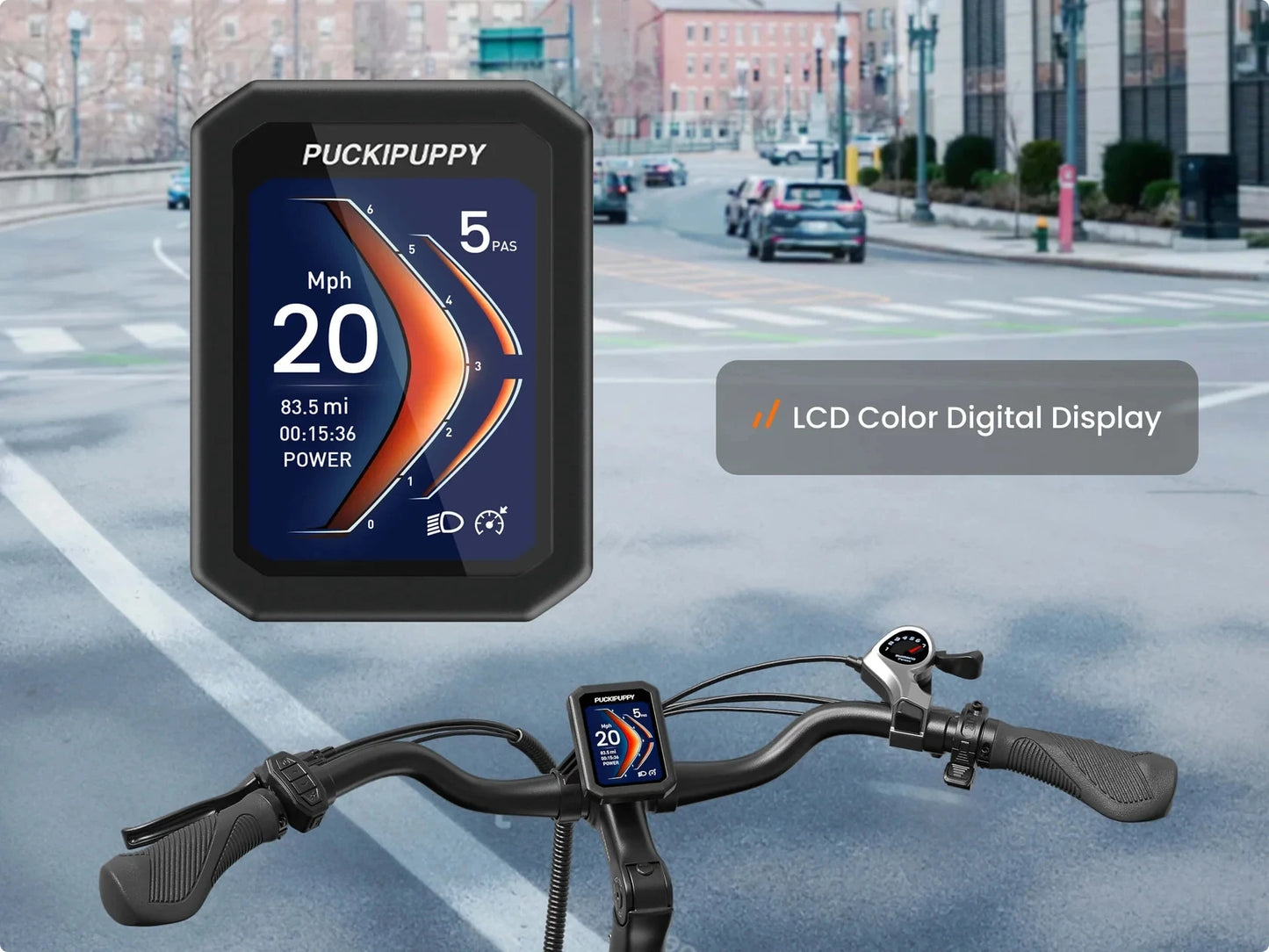 PUCKIPUPPY Samoyed Electric Bike for Adults 960W Peak 48V 15AH Electric Bicycle 26" Fat Tire Commuter E-Bike 2-Year Warranty