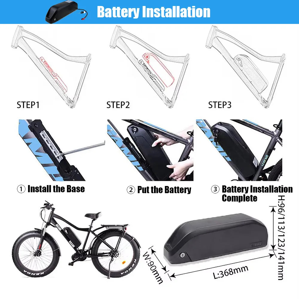 BAFANG BBS02 750W 48V Mid Drive Motor - High Power Electric Bike Conversion Kit with Removable 52V/48V 20Ah/13Ah Lithium Battery