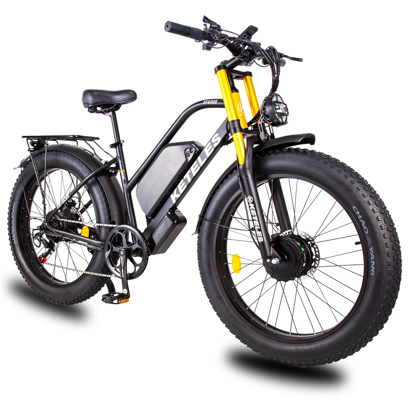 2000w Dual Motor 23ah E-bike KETELES Brushless 30MPH Aluminium Alloy 26 inch Hydraulic Disc Brake with Power Cut-off Feature