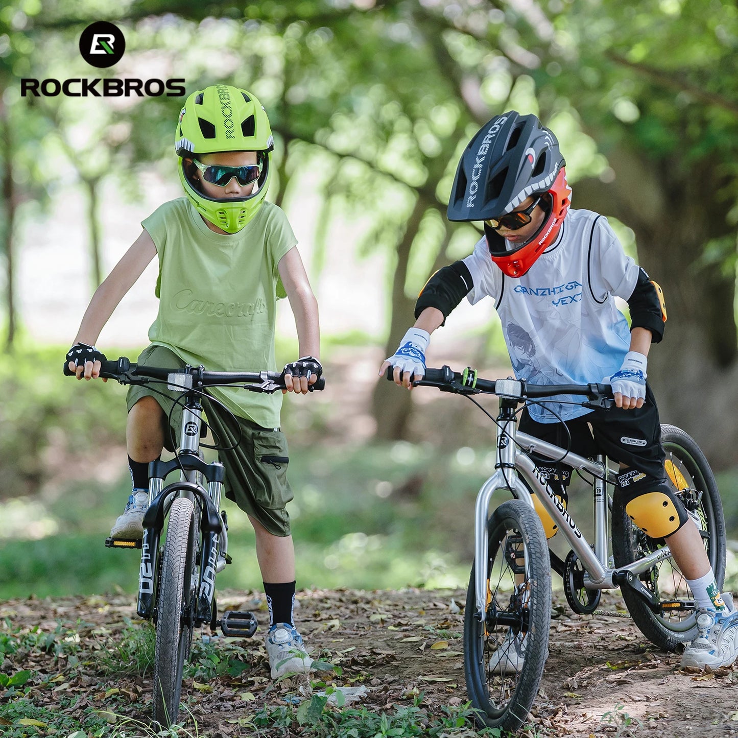 ROCKBROS Child Cycling Helmet Impact Resistant Cross Helmet Detachable Full Face Helmet Safety Protection Bicycle Scooter Helmet