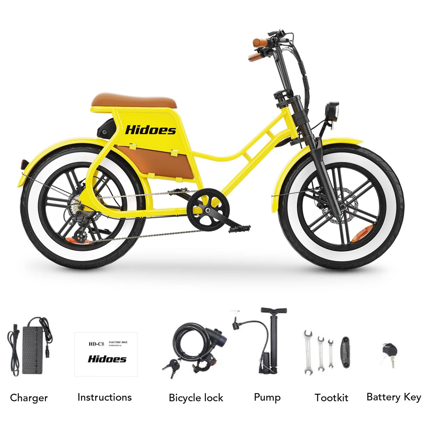 HD-C8 E-Bike 700W Motor 48V17Ah Removable Battery City Electric Bicycle Aldult 20*4.0-inch Fat Tires All Terrain Electric Bike