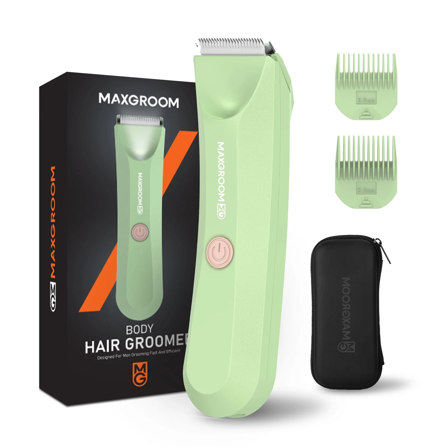 MAXGROOM Body Hair Trimmer Shaver for Men Ball Trimmer for Groin Pubic Replaceable Ceramic Blade Electric IXP7Waterproof Clipper