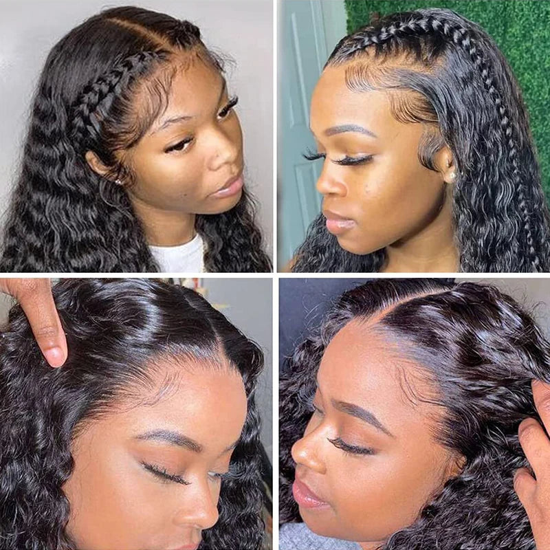Deep Water Wave 13x6 Lace Frontal Human Hair Wigs For Women 200% Density 13x4 Lace Frontal Wig 100% Brazilian Human Hair 30inch