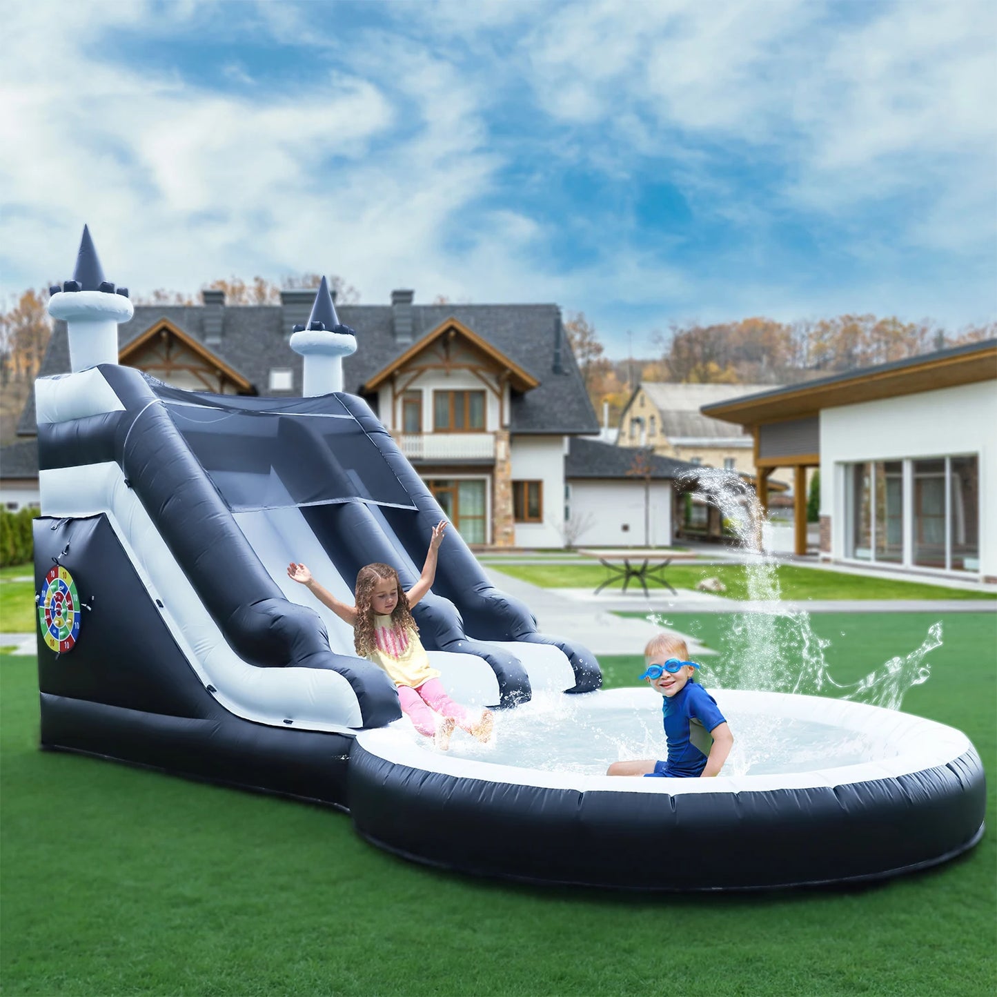 24FT Commercial Full PVC Inflatable Water Slide Park for Big Kids Birthday Party Children's playground, children's toys