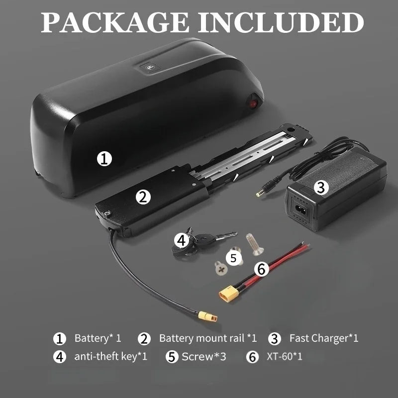 5-Pins Hailong 52V 48v 36v Battery 20Ah Li-ion E bike Battery Pack For BAFANG,Tongsheng 1000W 500W 350W Motor Electric Bike Kit