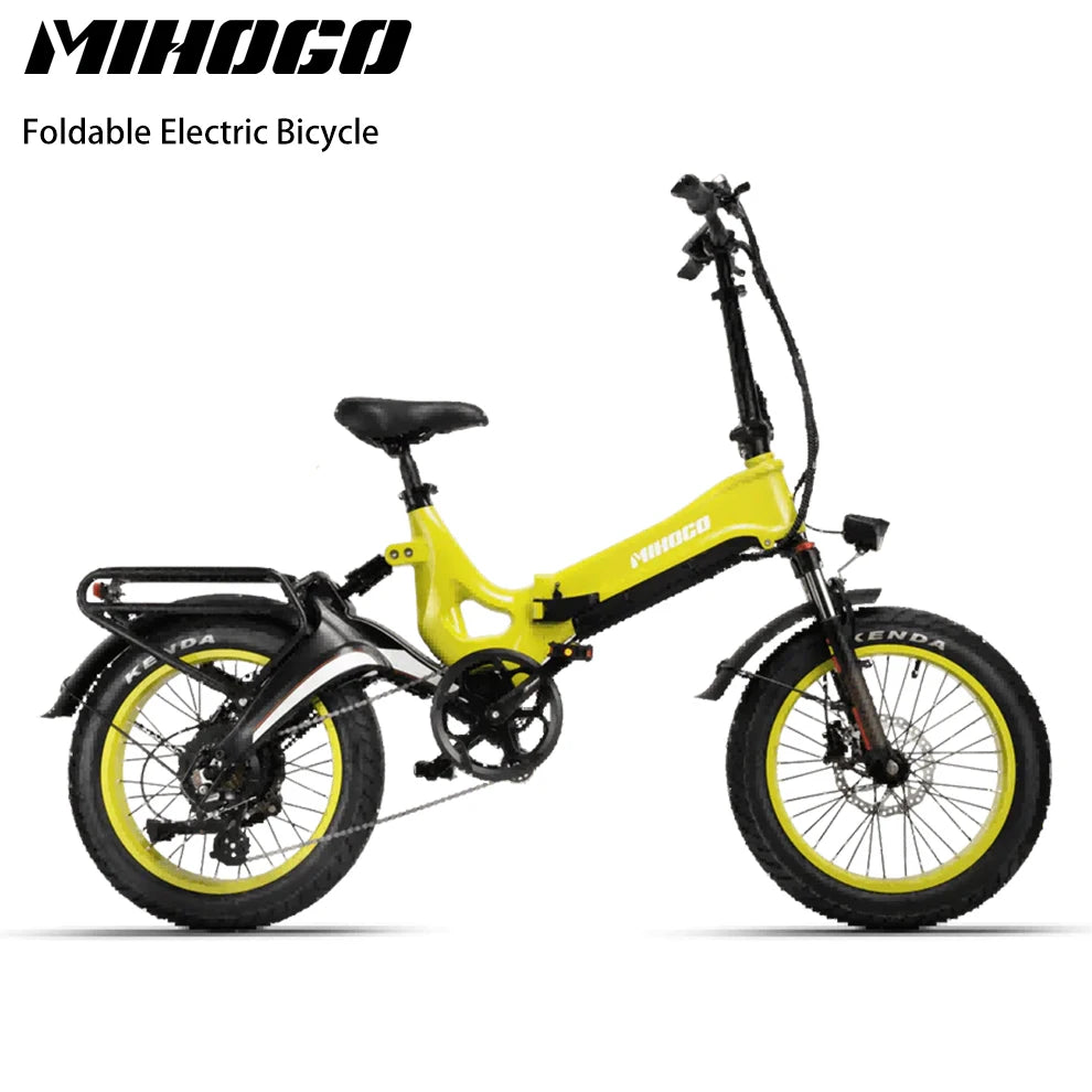 Mihogo Folding Electric Bike, Top 25 Mph, Max Range 40 Mile, 750W Motor, 48V 12.8Ah Battery,Max Load 550Ibs，Commuter Car