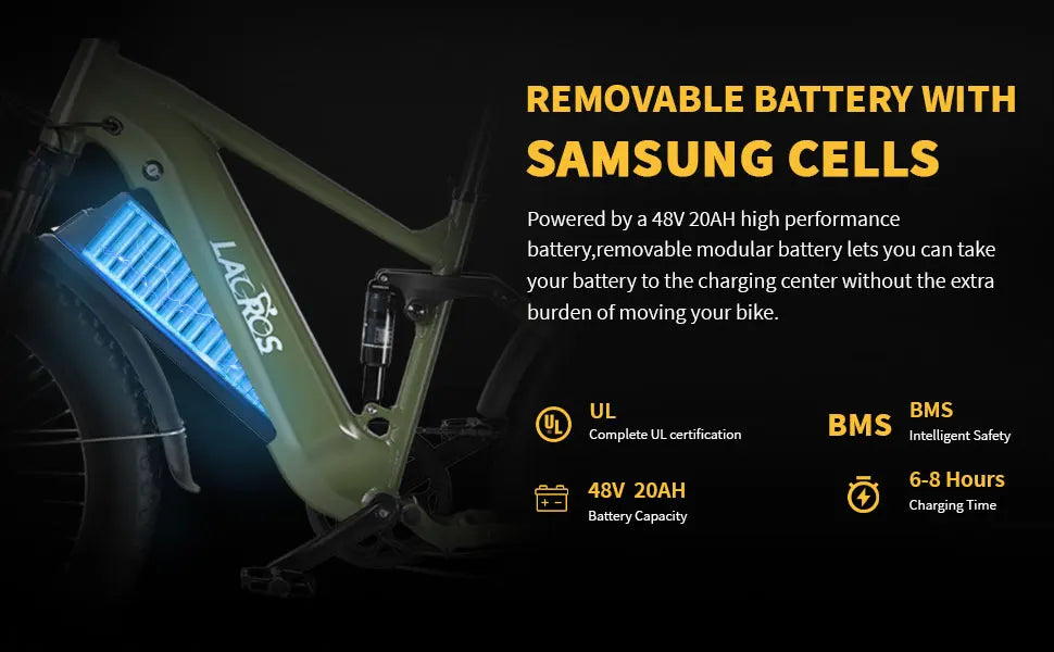 Lacros Thunder adult E-bike，750W city ebike，48V20AH Electric Bicycle，26 Fat Tire E-Mountain bike