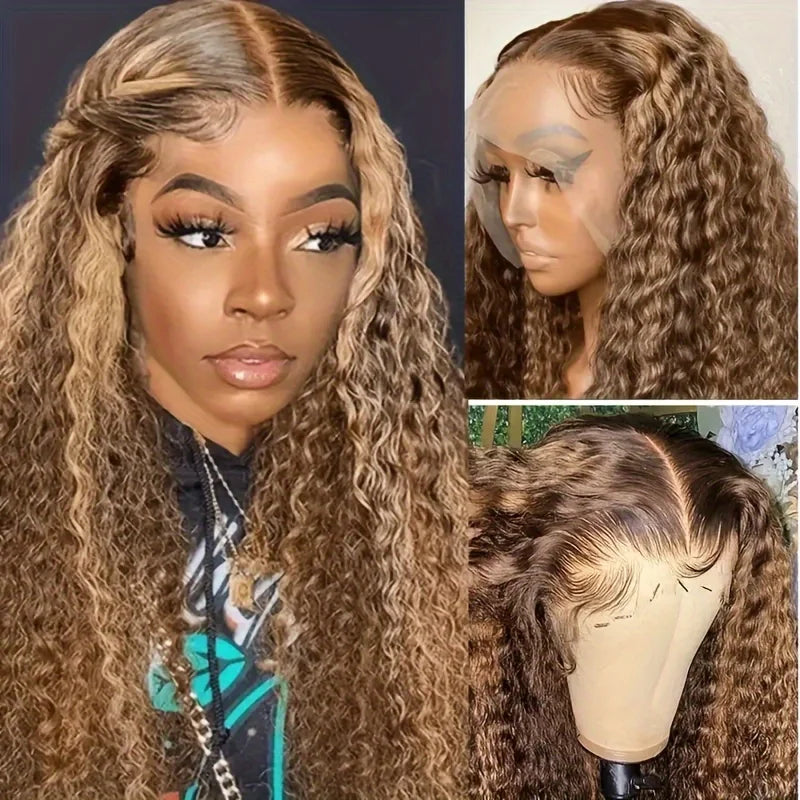 13x4 HD Lace Frontal Wig P427 Highlight Wig Human Hair Water Wave Lace Front Wig 30 Inch Brazilian Deep Wave 13x6 Lace Front wig