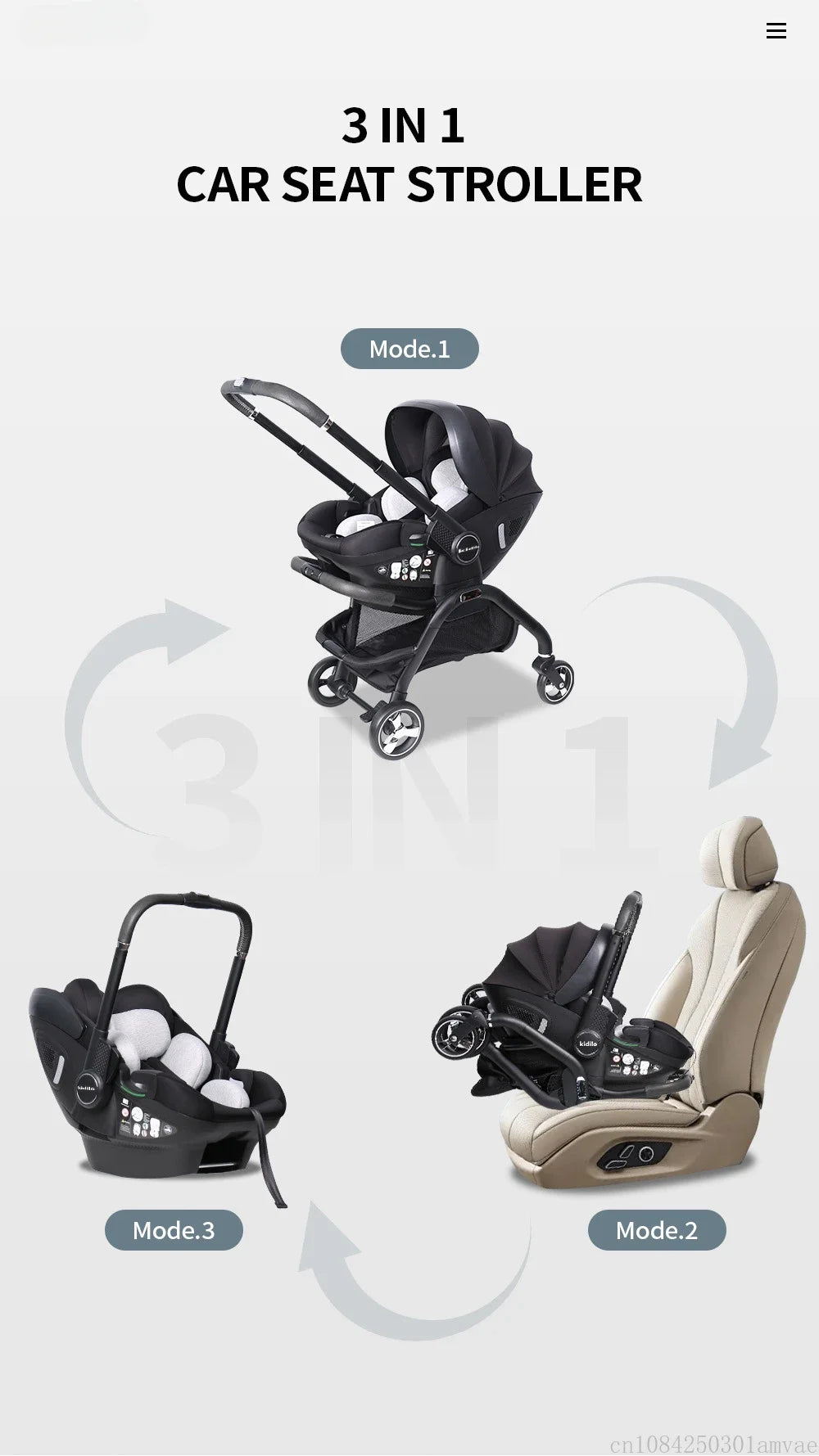 New baby stroller, Multi functional two-way newborn stroller, baby car seat ECE, 4in1 baby carriage