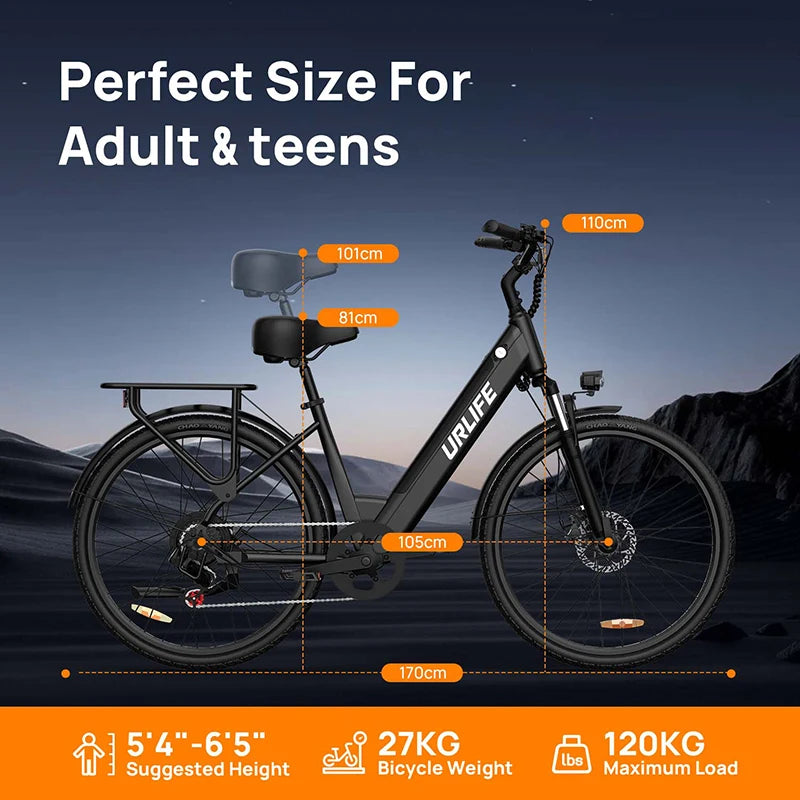 Electric Bike 250W Brushless Motor 36V13AH Lithium Battery High Carbon Steel Frame Electric Bicycle 26inch Off-road Tire E-bike