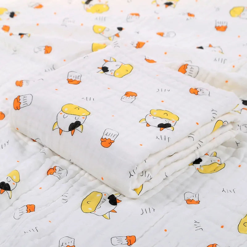 Baby bath towel, cotton four layer gauze, high-density baby product, newborn children's blanket towel, wrapped in newborn duvet