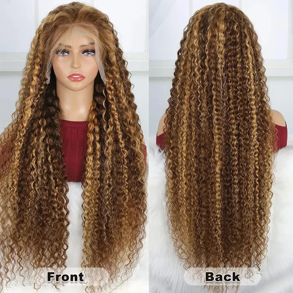 13x4 HD Lace Frontal Wig P427 Highlight Wig Human Hair Water Wave Lace Front Wig 30 Inch Brazilian Deep Wave 13x6 Lace Front wig