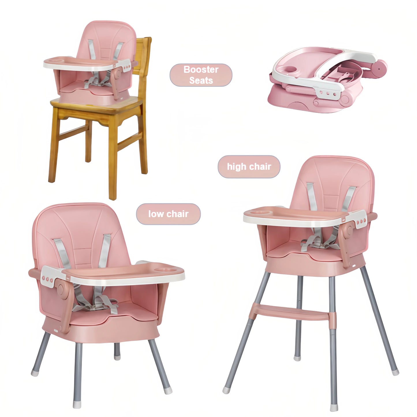 Baby High Chair High Chair Table Combo Baby Eating Chair for Babies Dining Chairs Adjustable Height Easy to Assemble High Chair