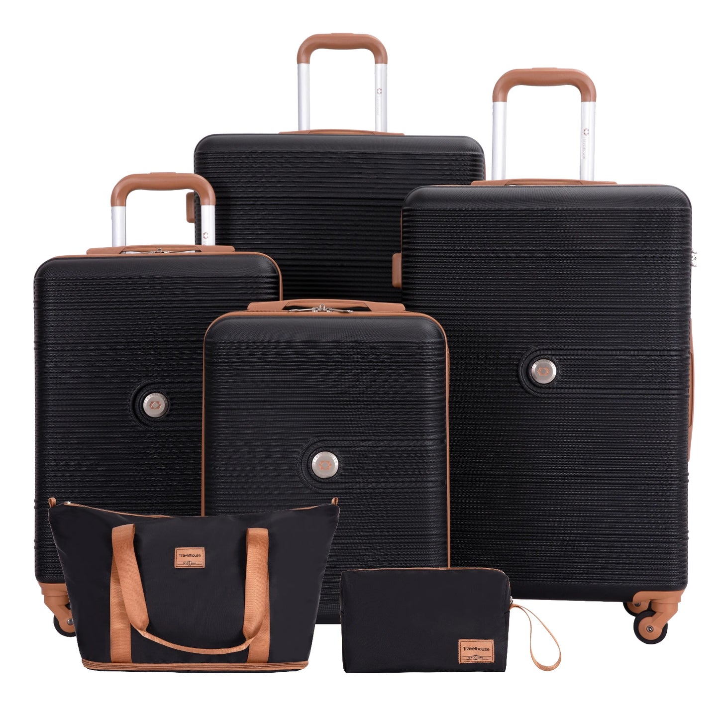Luggage Sets 4 Piece,Suitcases with Double Spinner Wheels and TSA Lock,Hardcase 6 set Luggage with Travel Duffle Bag