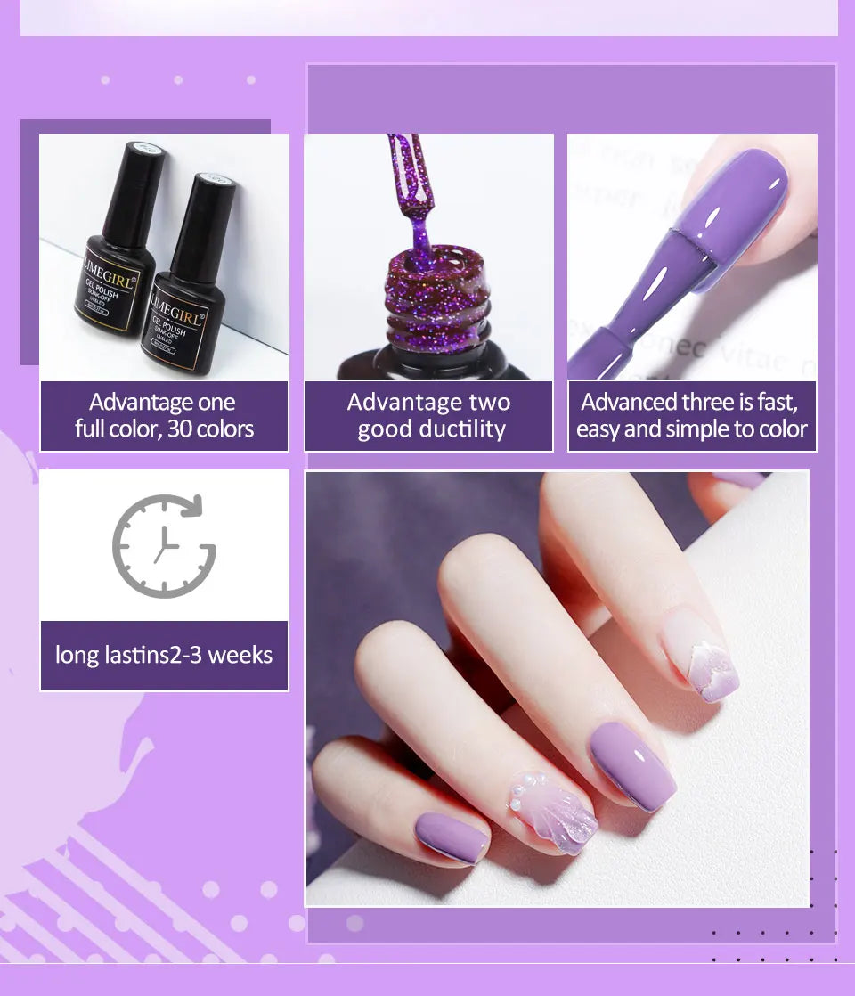 Nail Gel Polish Kit 21PCS 8ML Glitter Nails Art Gel Varnish for Beginner Manicure Salon & Home Professional Art DIY Supplies Set