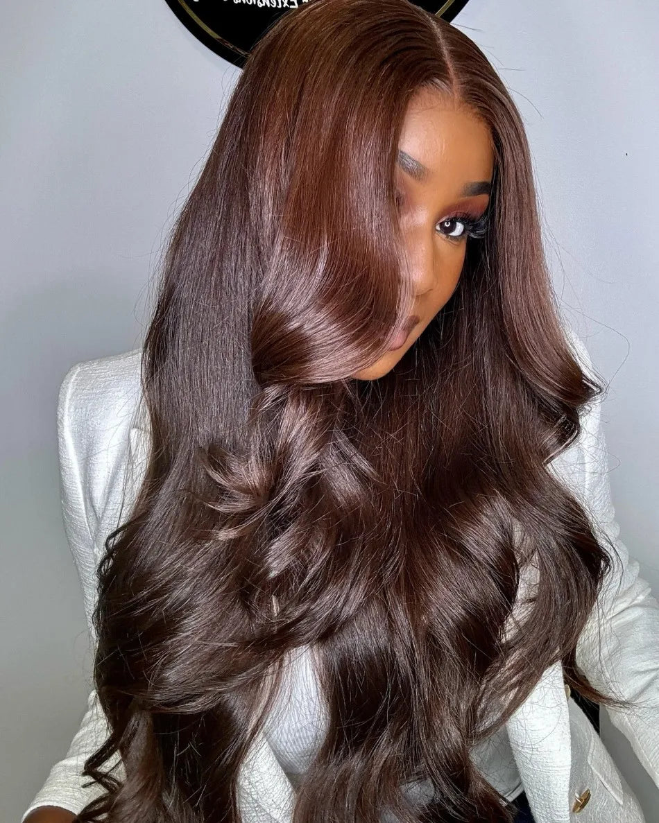 Body Wave Wig 13x6 Hd Lace Frontal Wig Chocolate Brown Lace Front Wig 30 32 inch 250 Density Human Hair wigs for women Choice