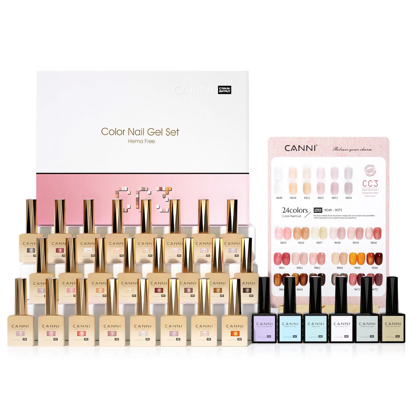 30pcs/set CANNI TPO FREE HEMA FREE Gel Polish VIPKit WholeSet New Learner Nail Maincure Gel Varnish Branded Suitcase