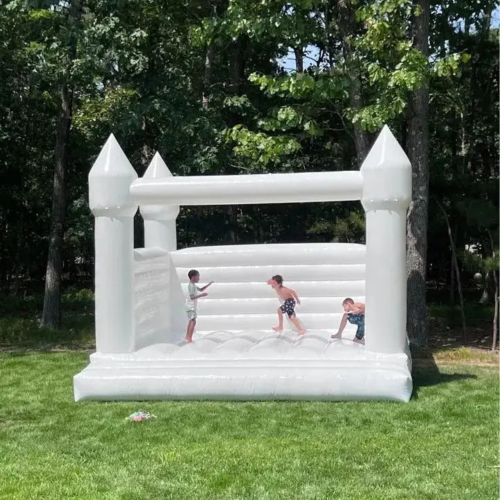 US Stock Inflatable White Bounce House PVC Inflatable Bouncy Castle/Moon Bounce House/Customization Party Wedding Bouncer Jumper