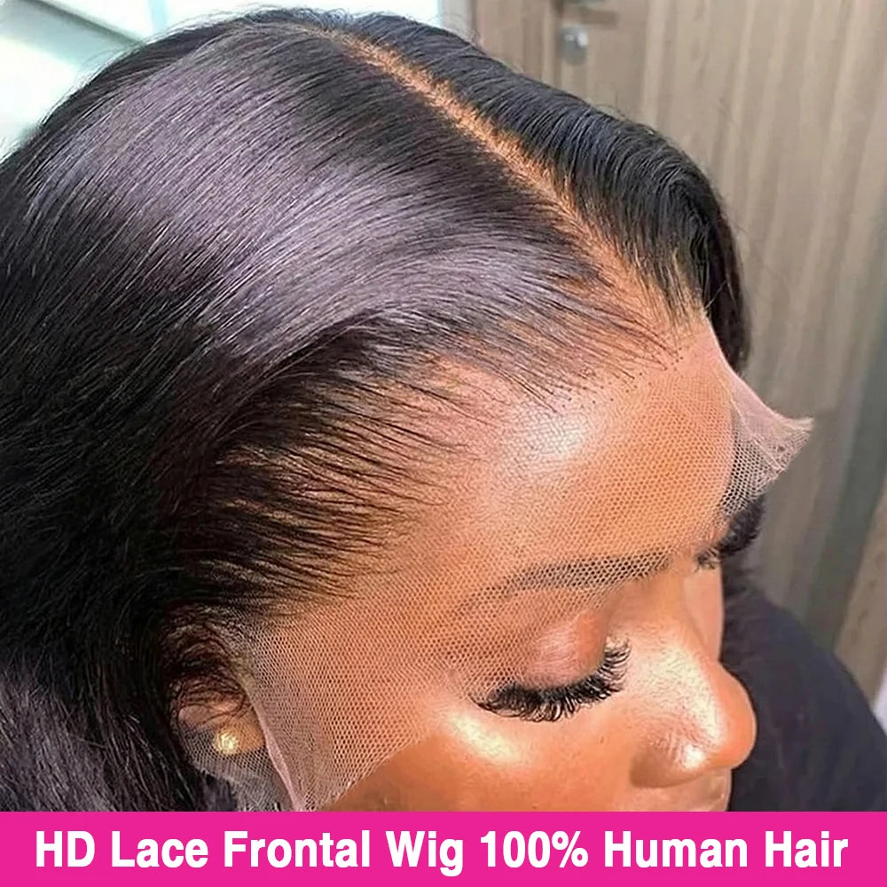 13x6 HD Lace Frontal Wig 100% Raw Human Hair Straight Lace Front Human Hair Wigs 250% Full Hair Transparent Lace Wigs on Sale