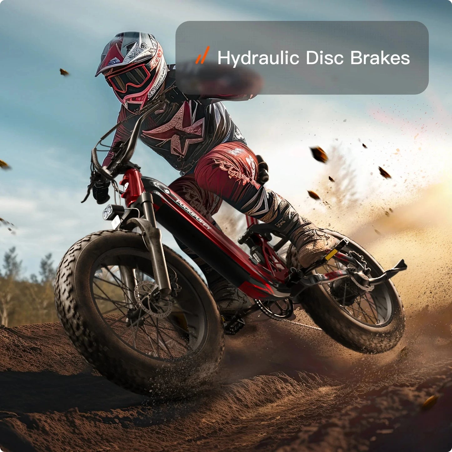 PUCKIPUPPY Corgi Electric Bike Mountain Ebike 20'' Fat Tire 960W 48V 20Ah Full Suspension Electric Bicycle with 2-Year Warranty