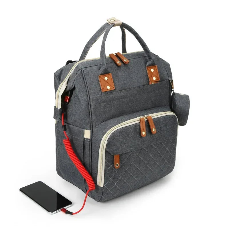 Waterproof Wear-resistant Mom Backpack Multiple Compartments Diaper Bag Large Capacity Lightweight Mother Baby Bag Outdoor Bag
