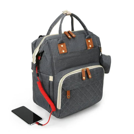 Waterproof Wear-resistant Mom Backpack Multiple Compartments Diaper Bag Large Capacity Lightweight Mother Baby Bag Outdoor Bag