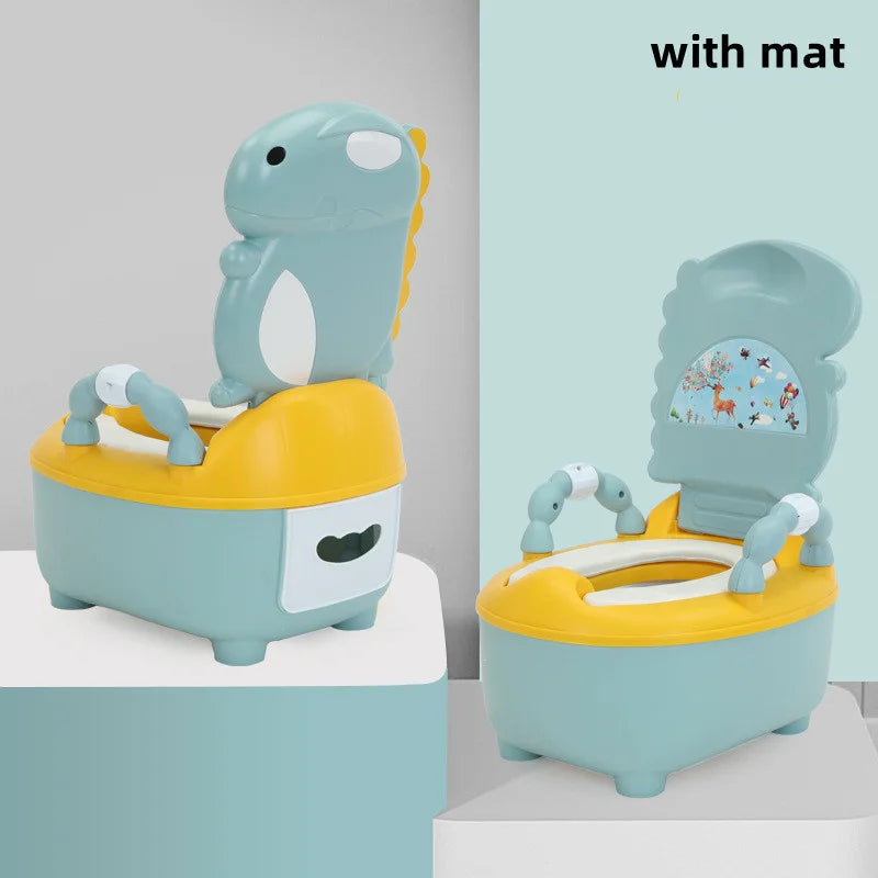 Children's Pot Cute Dinosaur Baby Toilet Seat Easy To Clean Baby Cartoon Portable Urinal Toilet Safe Training Stool 1-6 Years