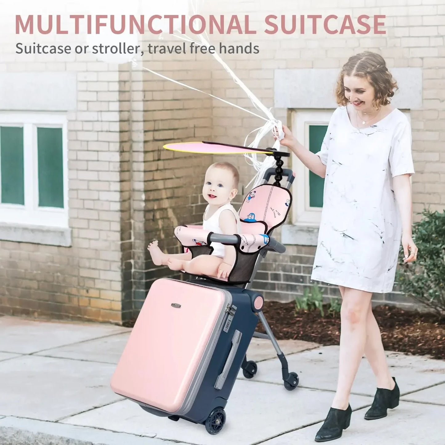 Travel in Style with Large Suitcases Featuring Child Seat Design and Spinner Wheels, 20 inch Expandable Rolling Luggage